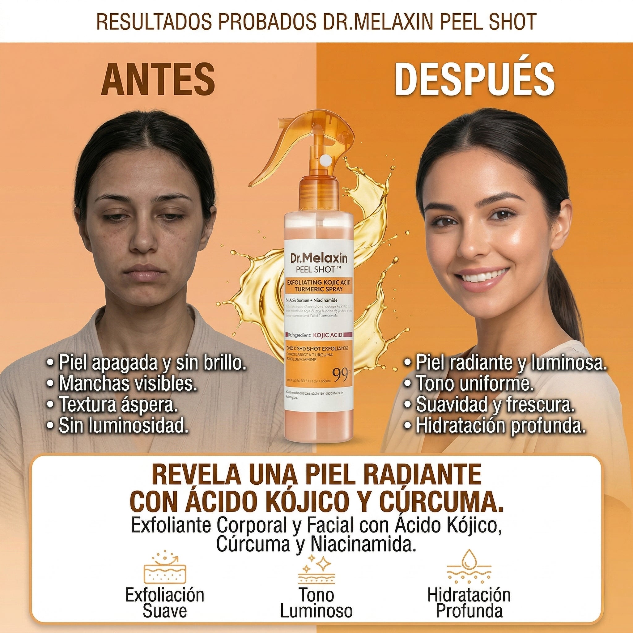 Dr. Melaxin Peel Shot™ Exfoliante Corporal Kojic + Turmeric
